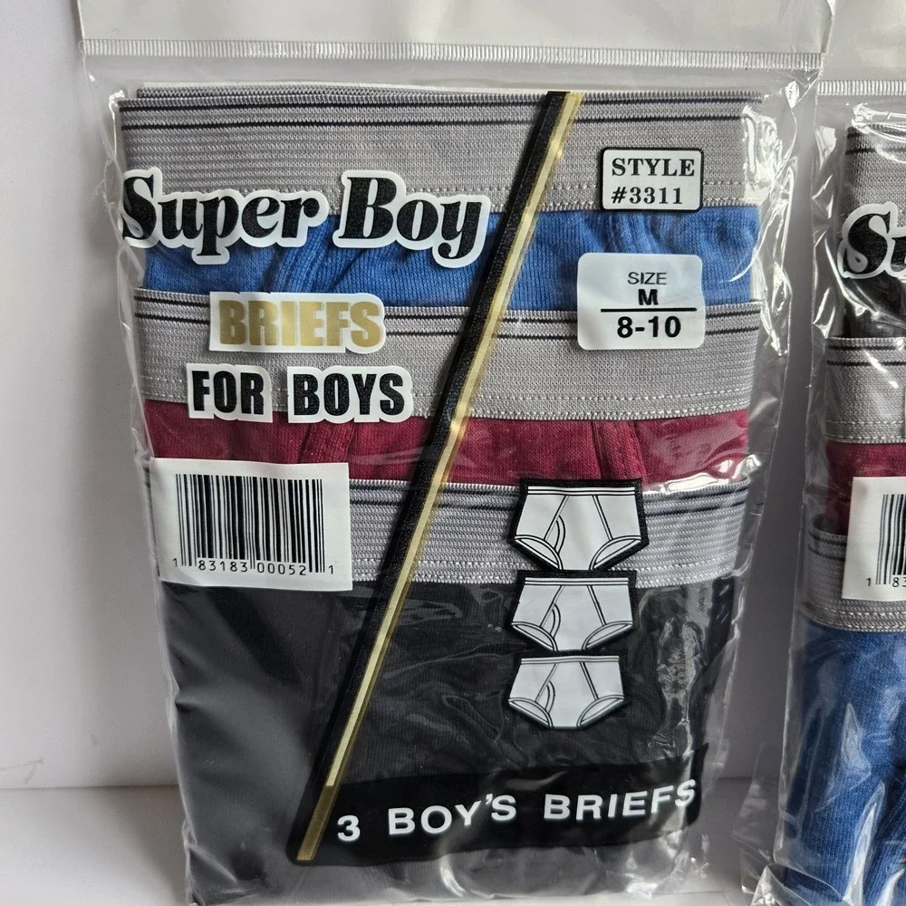 NEW Lot Of‎ 4 3-packs Boys Briefs M 8-10 Assorted Colors Underwear Super Boy